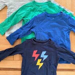 Primary 18-24M 4-Pack Long Sleeve Shirts - Blue, Green, Gray